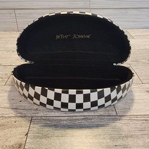 Betsey Johnson Black and White Checkerboard Sunglasses Case